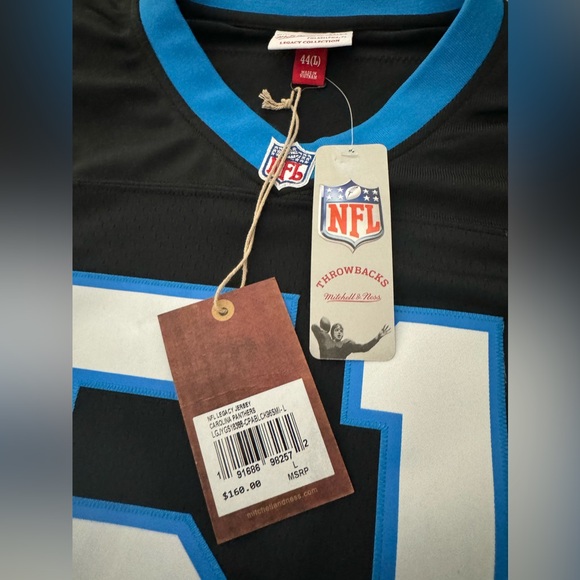 Mitchell & Ness 1996 Carolina Panthers LB Sam Mills Black Jersey Size 44 NWT - Picture 4 of 9